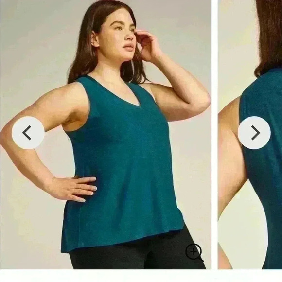 Beyond Yoga space dye grey featherweight split-back tank - Picture 3 of 8